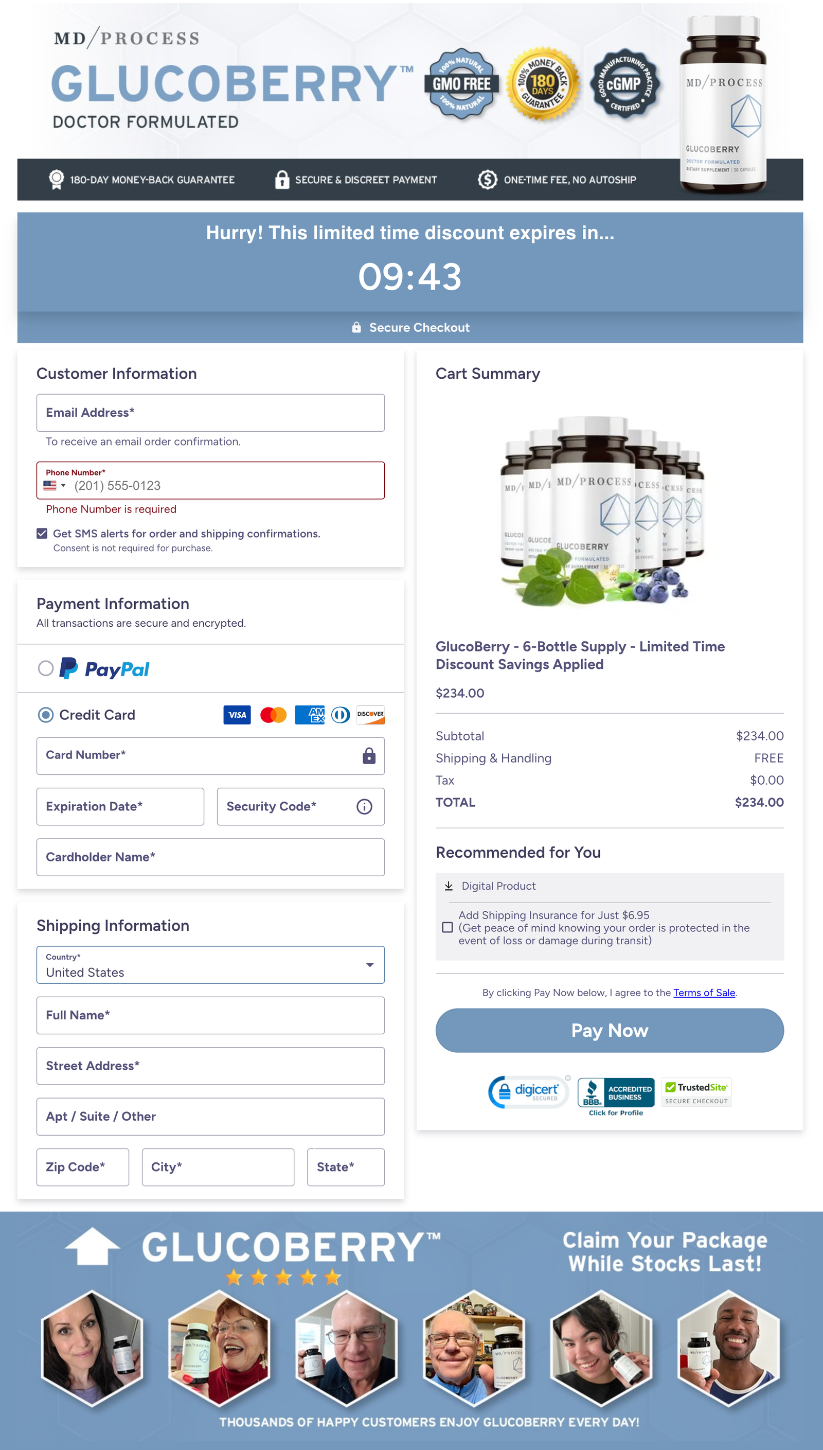GlucoBerry Official Website Secure Order Page